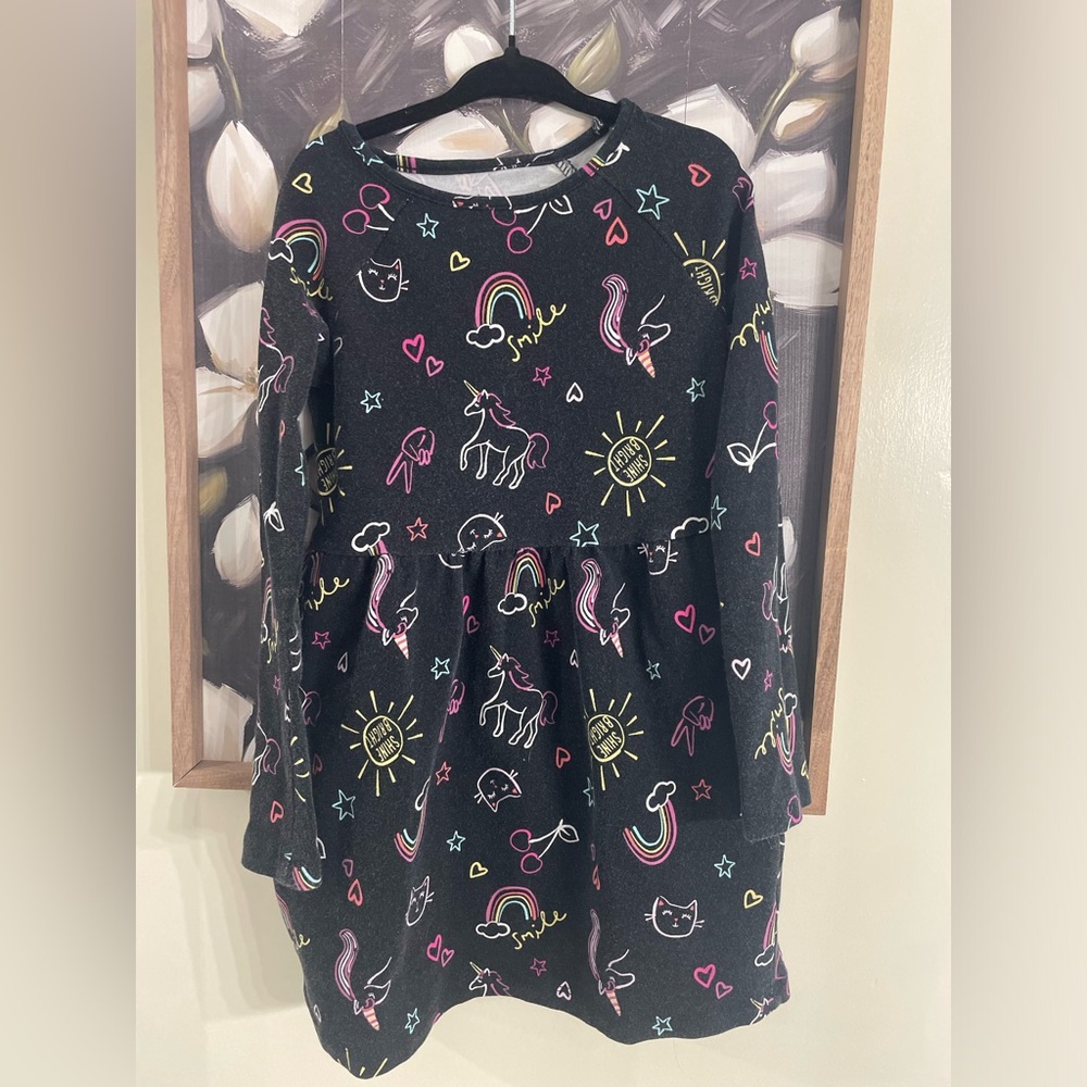 Rumi + Ryder Colorful Unicorn and Rainbow Dress XS